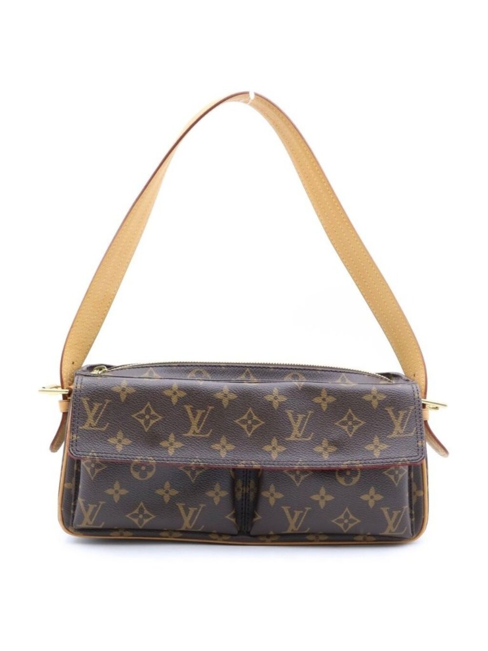Louis Vuitton Viva-Cite MM Shoulder Bag Leather Brown